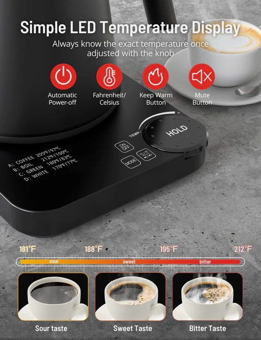 Precision Control LED Temperature Panel Electric Kettle