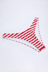 Cheeky Bikini Bottoms in Cherry Red Stripe